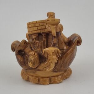 Noah's Ark Olive Wood Hand Carved Figure Statue